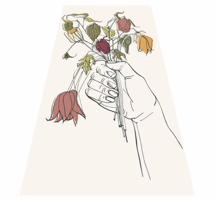 Vinyl tapijt bloemen en planten verwelkte uitstraling - TenStickers