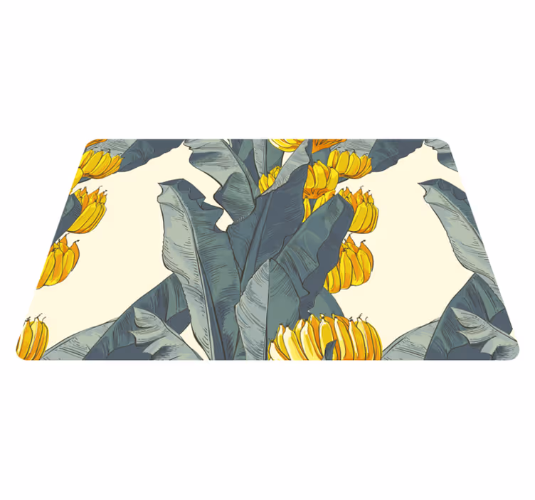 Vinyl tapijt bloemen en planten banaanboom patroon - TenStickers