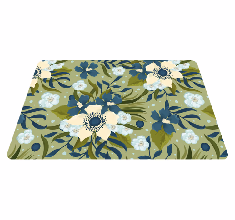 Vinyl tapijt bloemen en planten zomerse kleurstijl - TenStickers