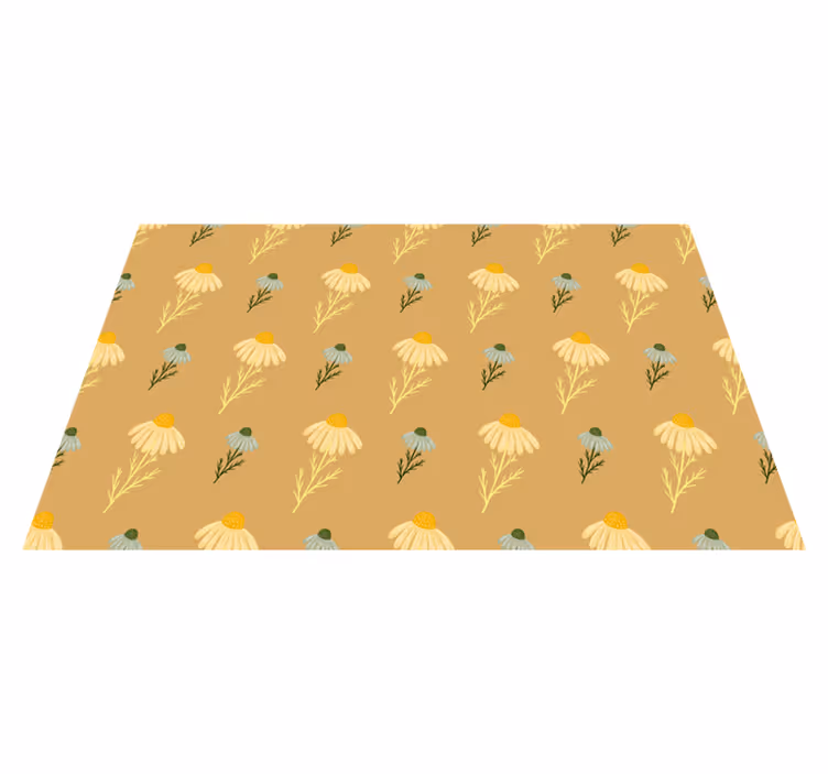 Vinyl tapijt bloemen en planten natuurlijke kamillepatroon - TenStickers