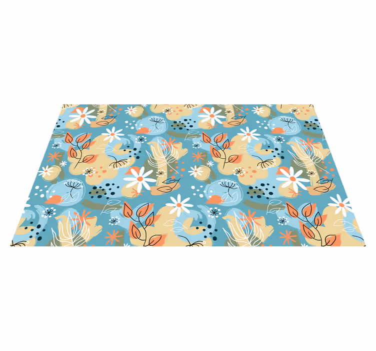 Vinyl tapijt bloemen en planten abstracte bloemenachtergrond - TenStickers