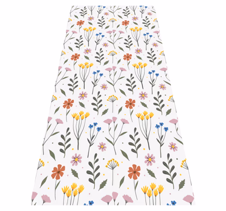 Vinyl tapijt bloemen en planten tuin multicolor patroon - TenStickers
