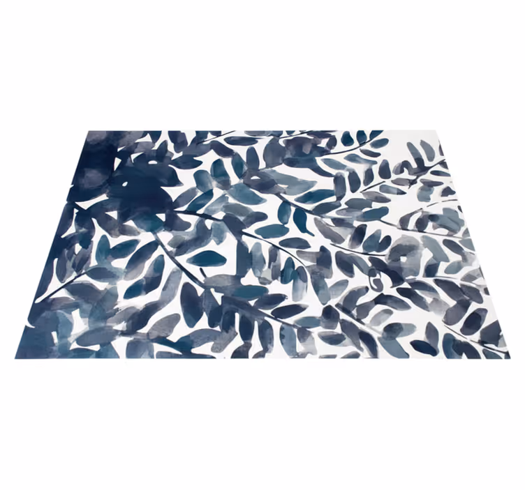 Vinyl tapijt bloemen en planten aquarel bladpatroon - TenStickers