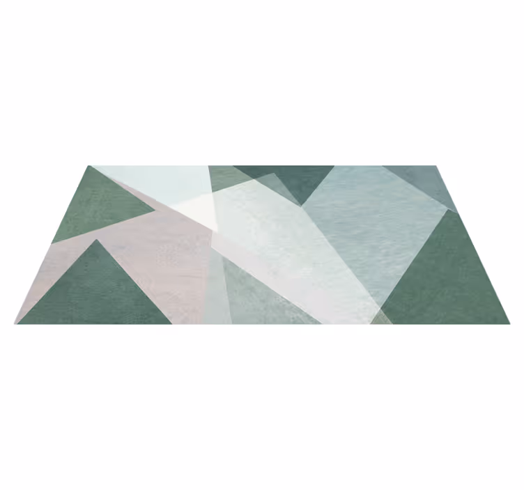 Vinyl tapijt geometrisch saliegroen patroon - TenStickers