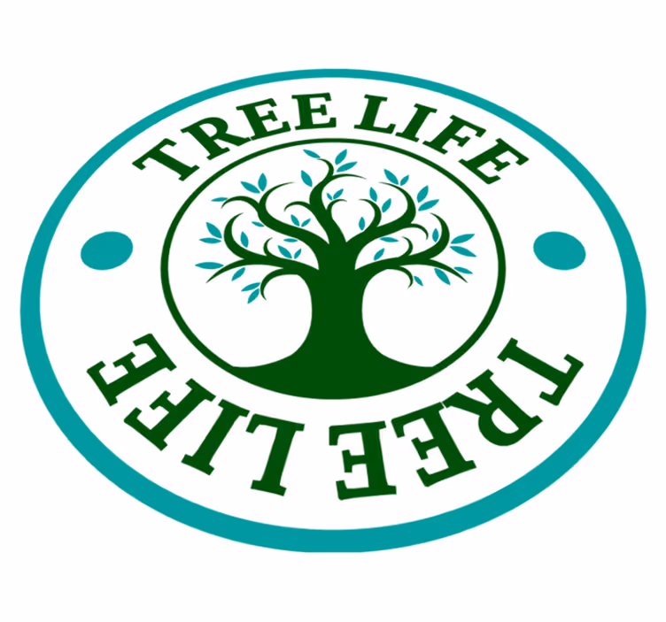 Vinyl tapijt bloemen en planten tree of life groen logo - TenStickers