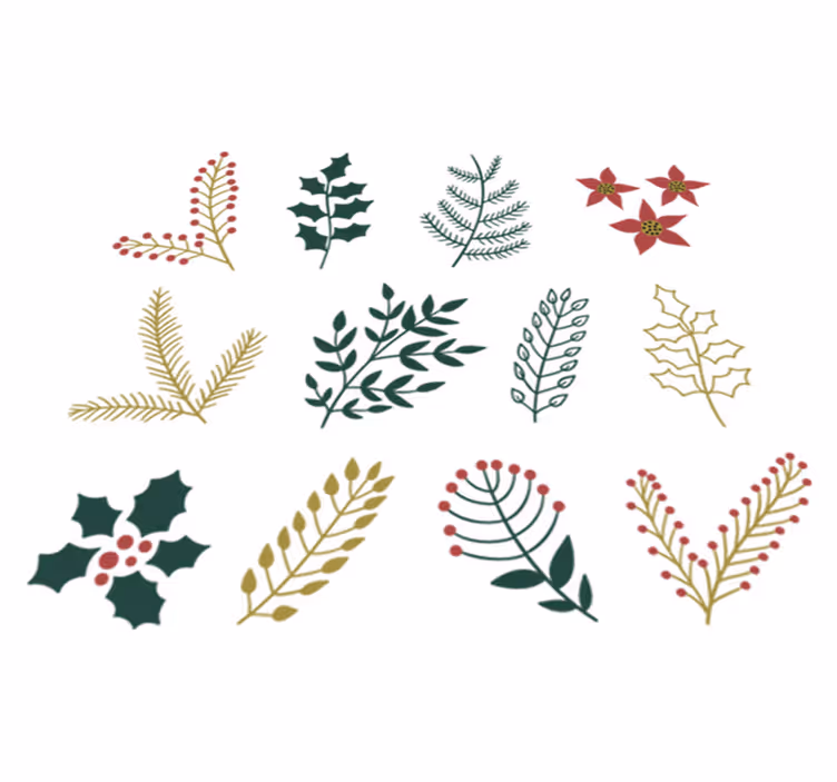 Vinyl tapijt eetkamer kerstdecoraties - TenStickers
