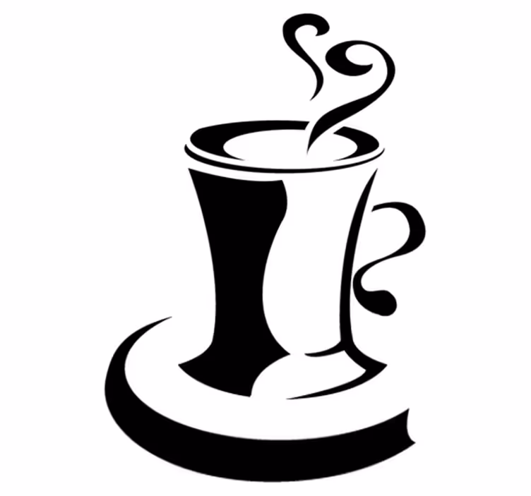 Vinyl vloerkleed keuken koffie met hart - TenStickers
