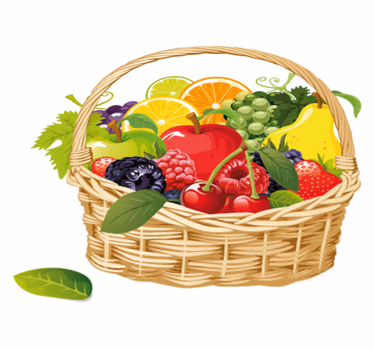 Vinyl vloerkleed keuken fruitsmand - TenStickers