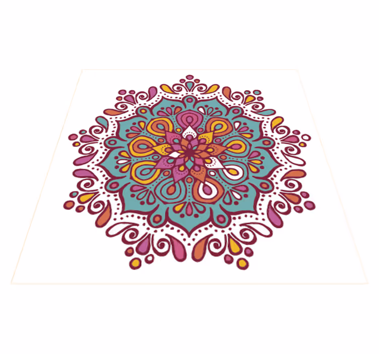 Vinyl vloerkleed keuken kleurrijke tegel mandala - TenStickers