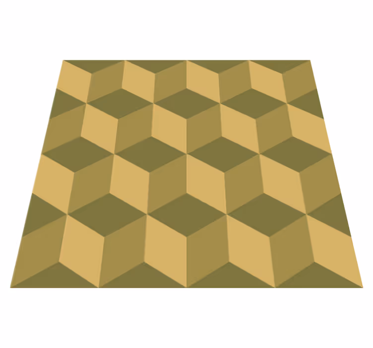 Vinyl tapijt eetkamer beige 3d blokken - TenStickers