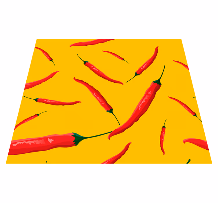 Vinyl vloerkleed keuken rode en gele paprika's - TenStickers