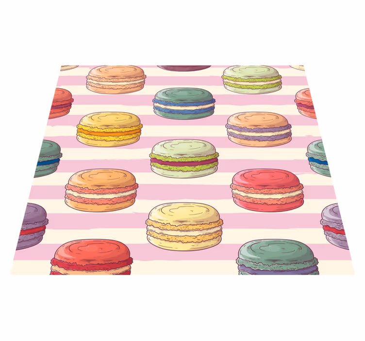 Vinyl vloerkleed keuken retro macarons - TenStickers