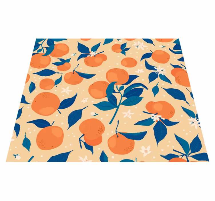 Vinyl vloerkleed keuken sinaasappel fruitpatroon - TenStickers