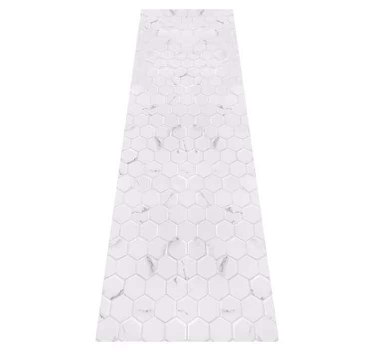 Vinyl vloerkleed keuken elegante grijze hexagontegels - TenStickers