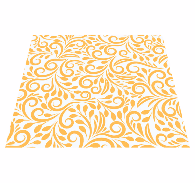 Vinyl vloerkleed keuken poolse bloemen in geel - TenStickers