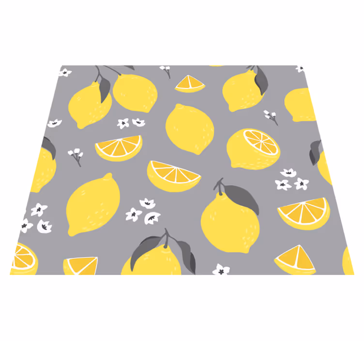 Vinyl vloerkleed keuken tropische citroen - TenStickers
