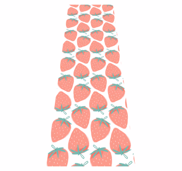 Vinyl vloerkleed keuken naadloos aardbeienpatroon pastel - TenStickers
