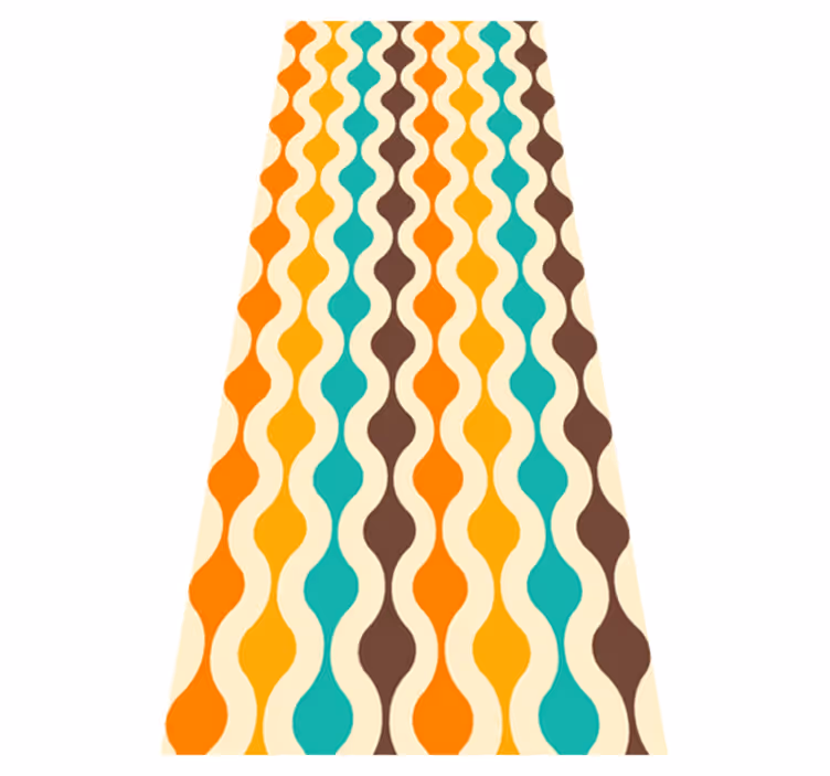 Vinyl vloerkleed keuken geometrisch retro jaren 70 - TenStickers