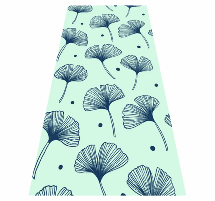 Vinyl vloerkleed keuken bloemen blauw kleur - TenStickers