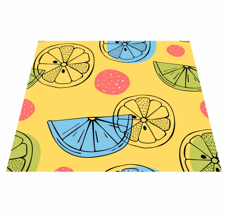 Vinyl vloerkleed keuken citrusvruchten - TenStickers