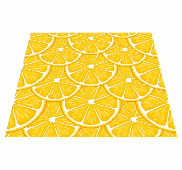 Vinyl vloerkleed keuken oranje patroon - TenStickers