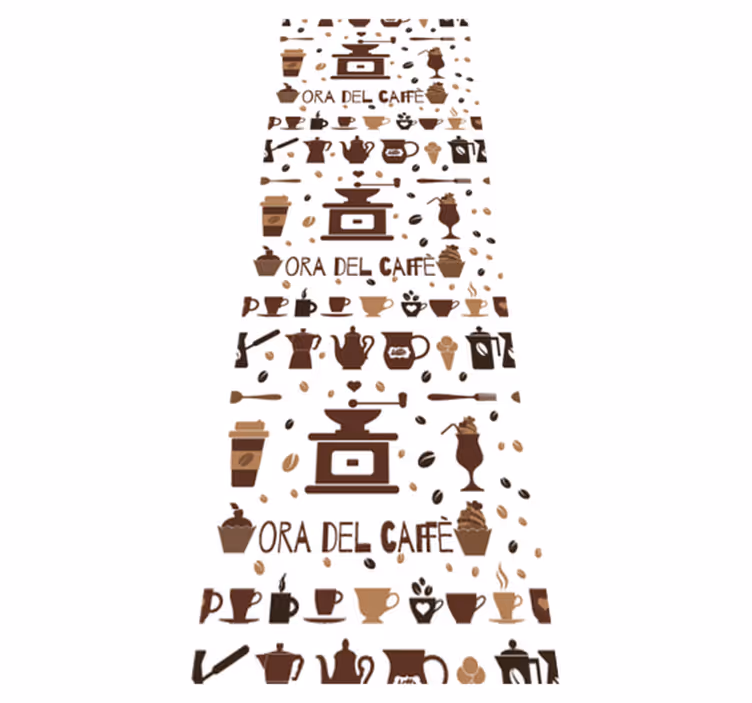 Vinyl vloerkleed keuken koffietijd - TenStickers