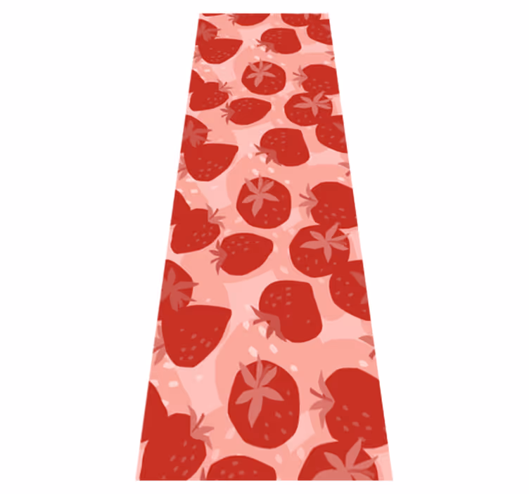 Vinyl vloerkleed keuken abstract naadloze rode aardbeien - TenStickers