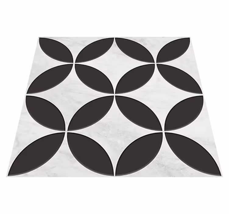 Vinyl vloerkleed badkamer hydraulische bloemen tegels - TenStickers