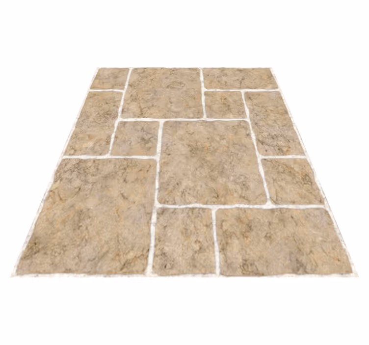 Vinyl vloerkleed badkamer beige stenen - TenStickers