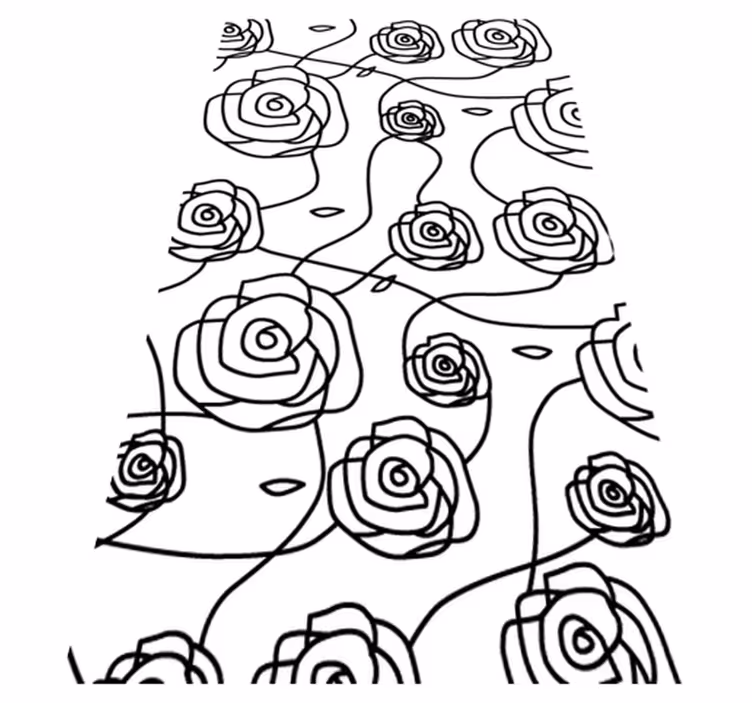 Vinyl vloerkleed badkamer minimalistische rozen - TenStickers