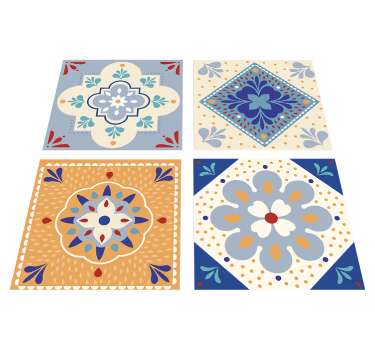 Vinyl vloerkleed badkamer kleurrijk palet - TenStickers