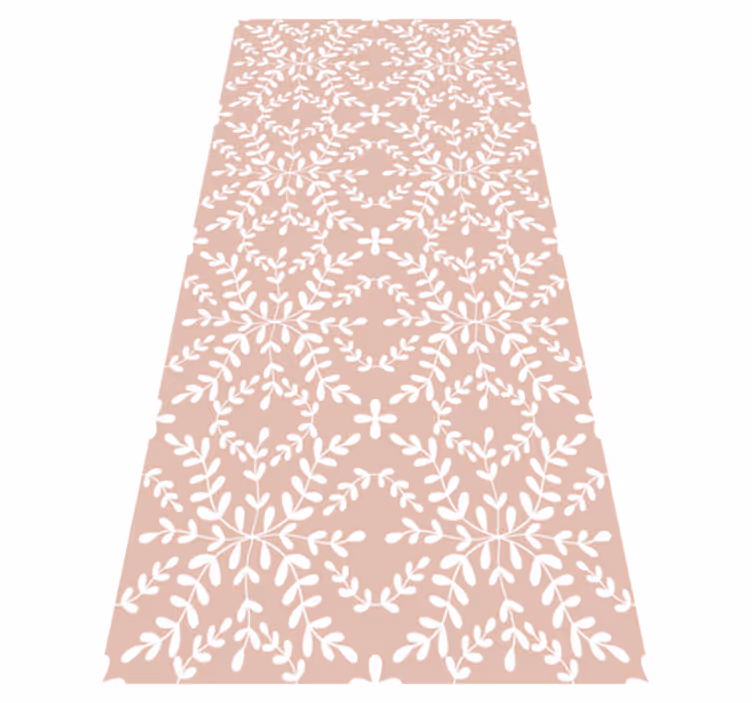 Vinyl tapijt bloemen en planten vintage sierbladeren patroon - TenStickers