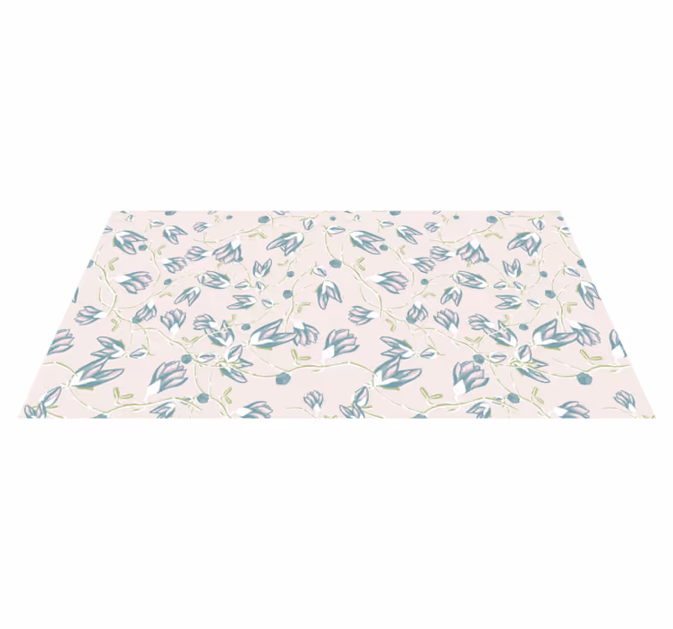 Vinyl tapijt bloemen en planten bladeren en bloemen patroon - TenStickers