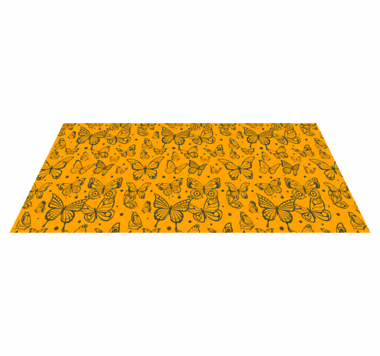 Vinyl tapijt bloemen en planten vlinderplant achtergrond - TenStickers