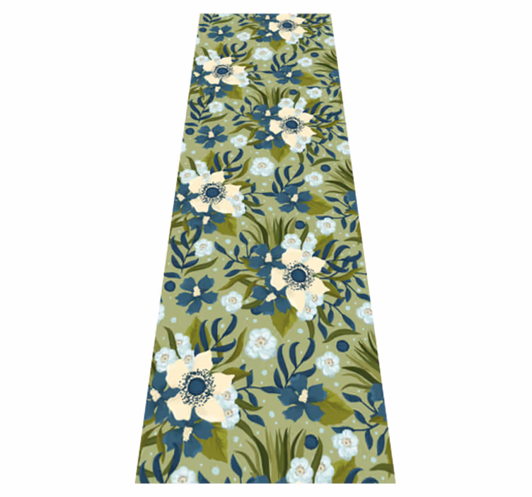 Vinyl tapijt bloemen en planten bloemenpatroon - TenStickers