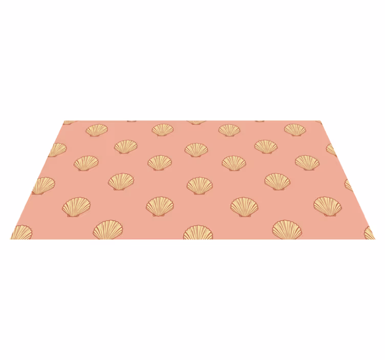 Vinyl tapijt bloemen en planten schelpenpatroon decor - TenStickers