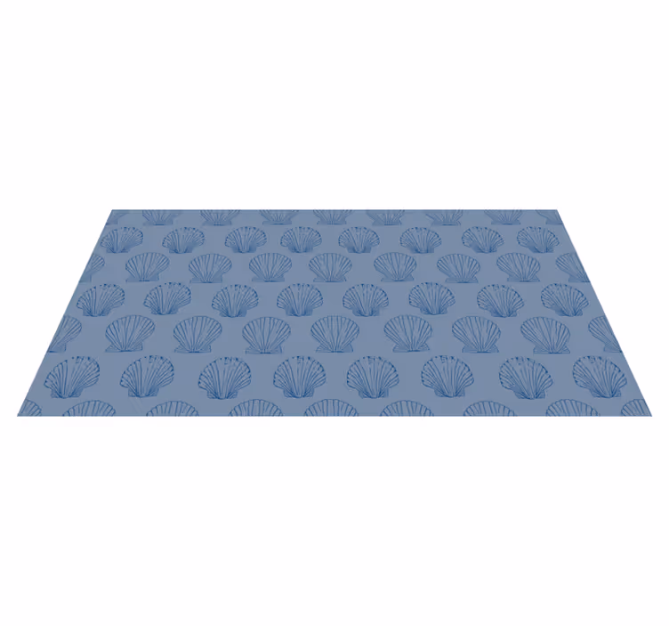 Vinyl tapijt bloemen en planten schelpenmotief - TenStickers