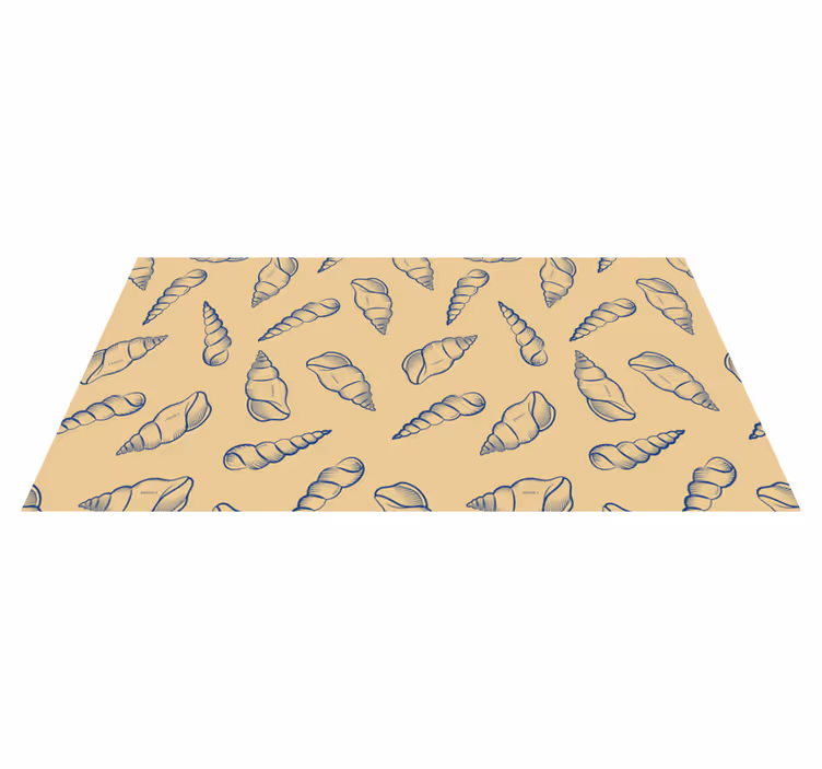 Vinyl tapijt bloemen en planten schelpmotief compositie - TenStickers