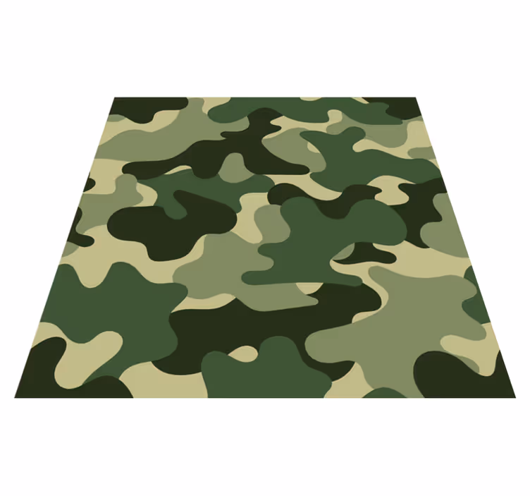 Vinyl tapijt bloemen en planten camouflagedessin - TenStickers