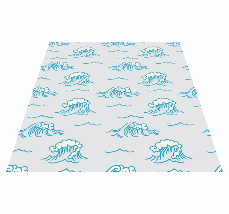 Vinyl tapijt bloemen en planten golven patroon ontwerp - TenStickers