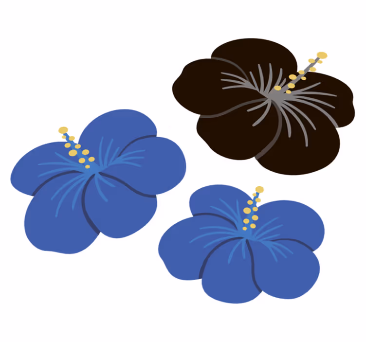 Vinyl tapijt bloemen en planten hibiscus bloemstuk - TenStickers