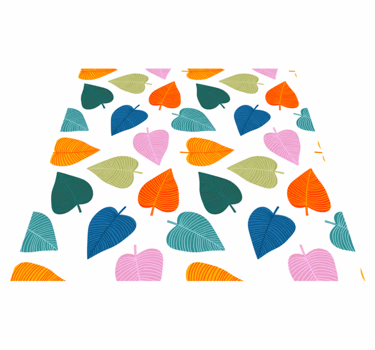 Vinyl tapijt bloemen en planten levendige bladmotieven - TenStickers