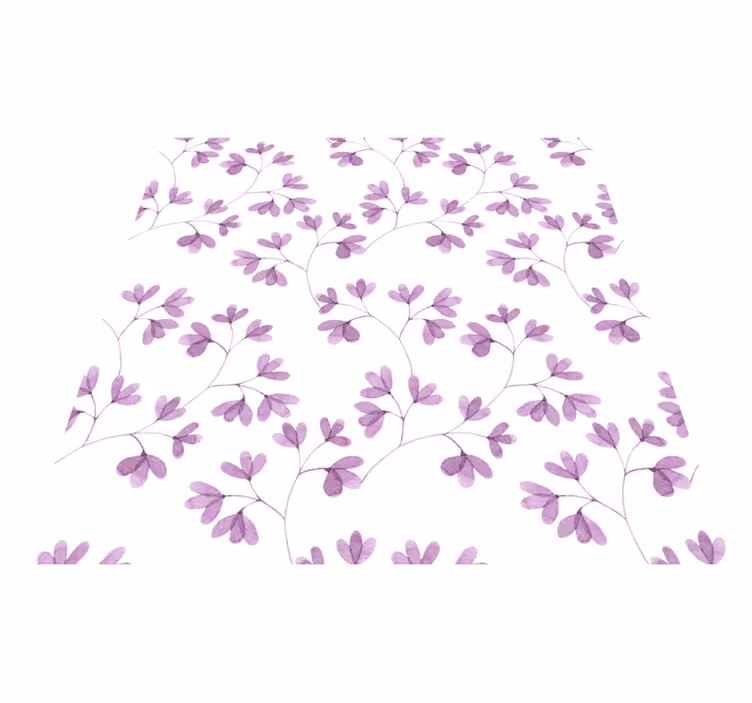 Vinyl tapijt bloemen en planten paarse bloemenprint - TenStickers