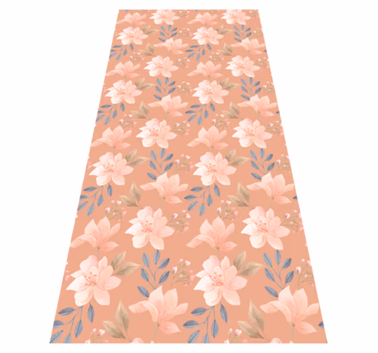 Vinyl tapijt bloemen en planten bloesem bloemenpatroon - TenStickers