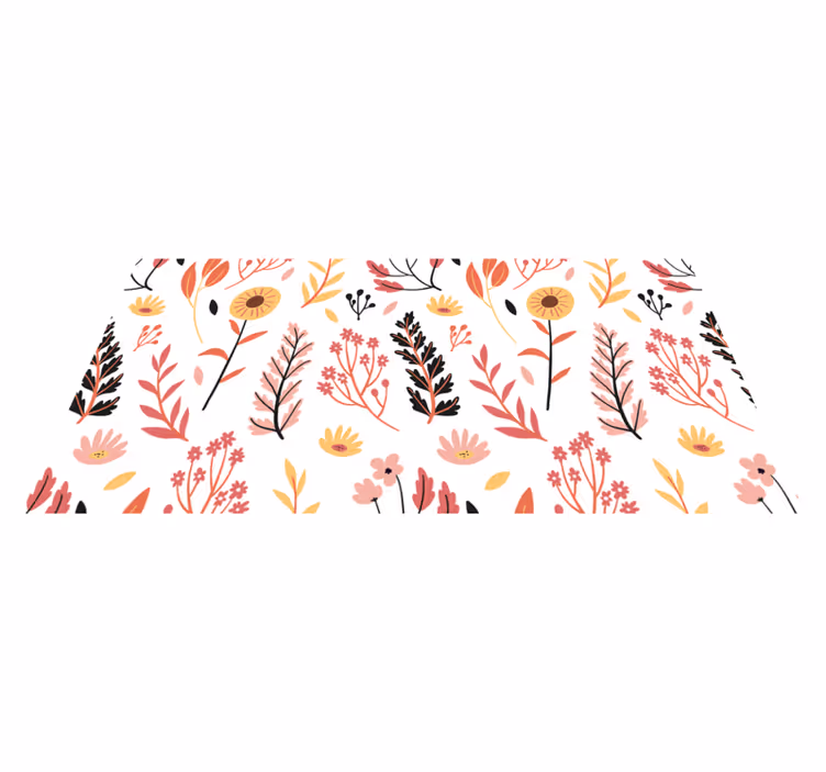 Vinyl tapijt bloemen en planten floral motief decor - TenStickers