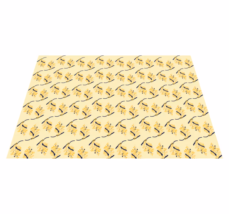 Vinyl tapijt slaapkamer patrones de mimosas - TenStickers