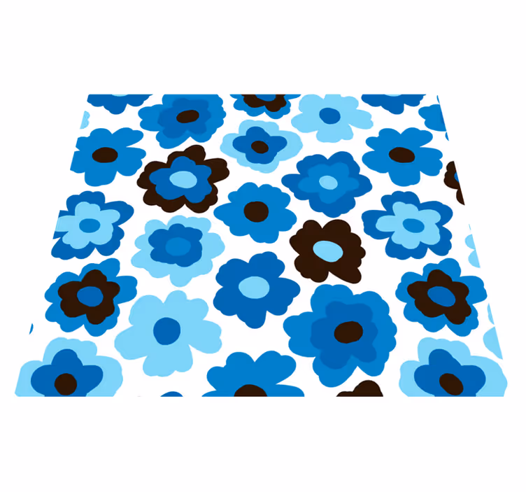 Vinyl tapijt slaapkamer blauwe papaver - TenStickers