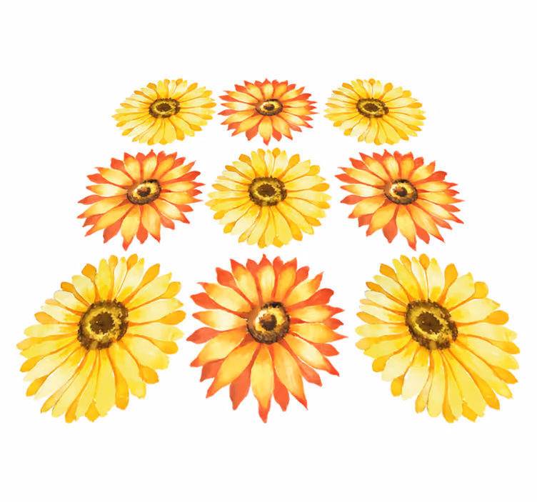 Vinyl tapijt slaapkamer levendige bloemencompositie - TenStickers