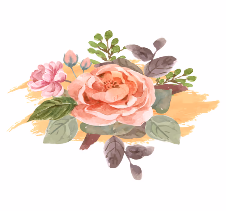 Vinyl tapijt slaapkamer blush bloom compositie - TenStickers