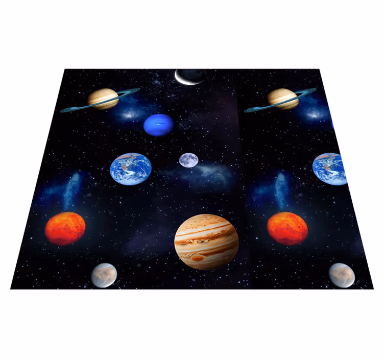 Vinyl tapijt sterren cosmos ruimte planeten - TenStickers